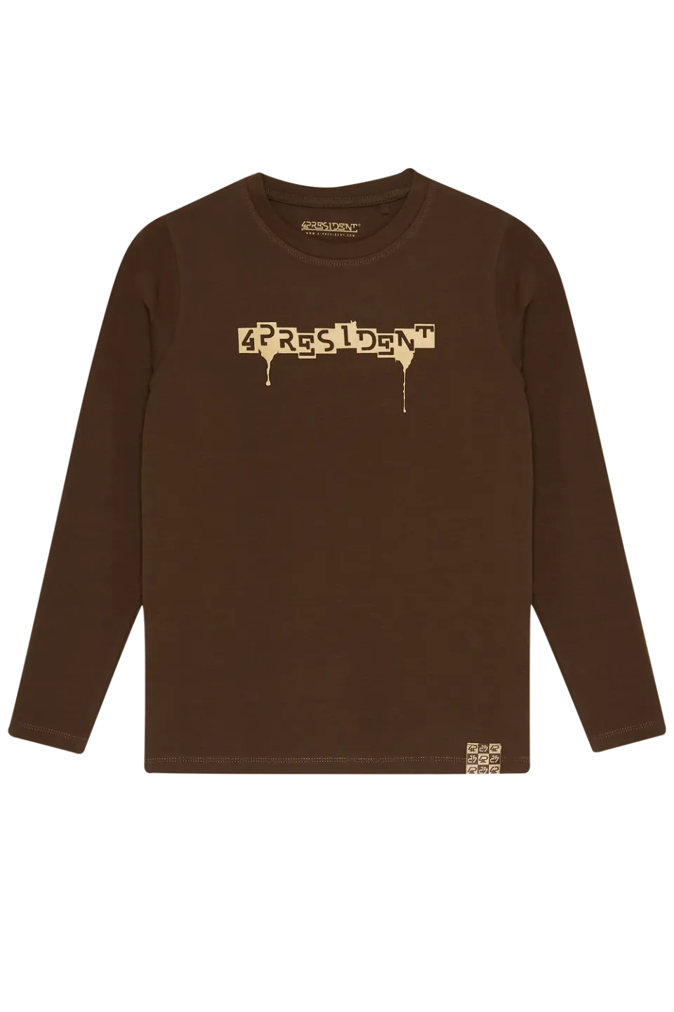 4President Alan Brown longsleeve jongens bruin katoen