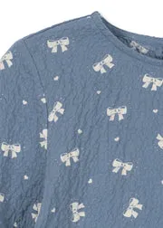 Konges Sløjd Vida Shirt blouse boucle blue biokatoen