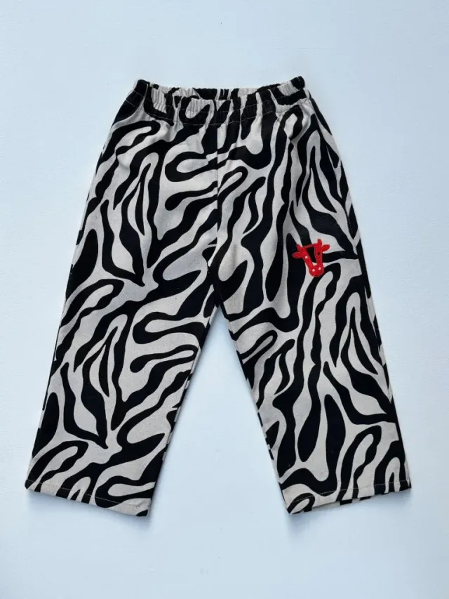 Louloúdi Zazu broek zebraprint 50/56 canvas