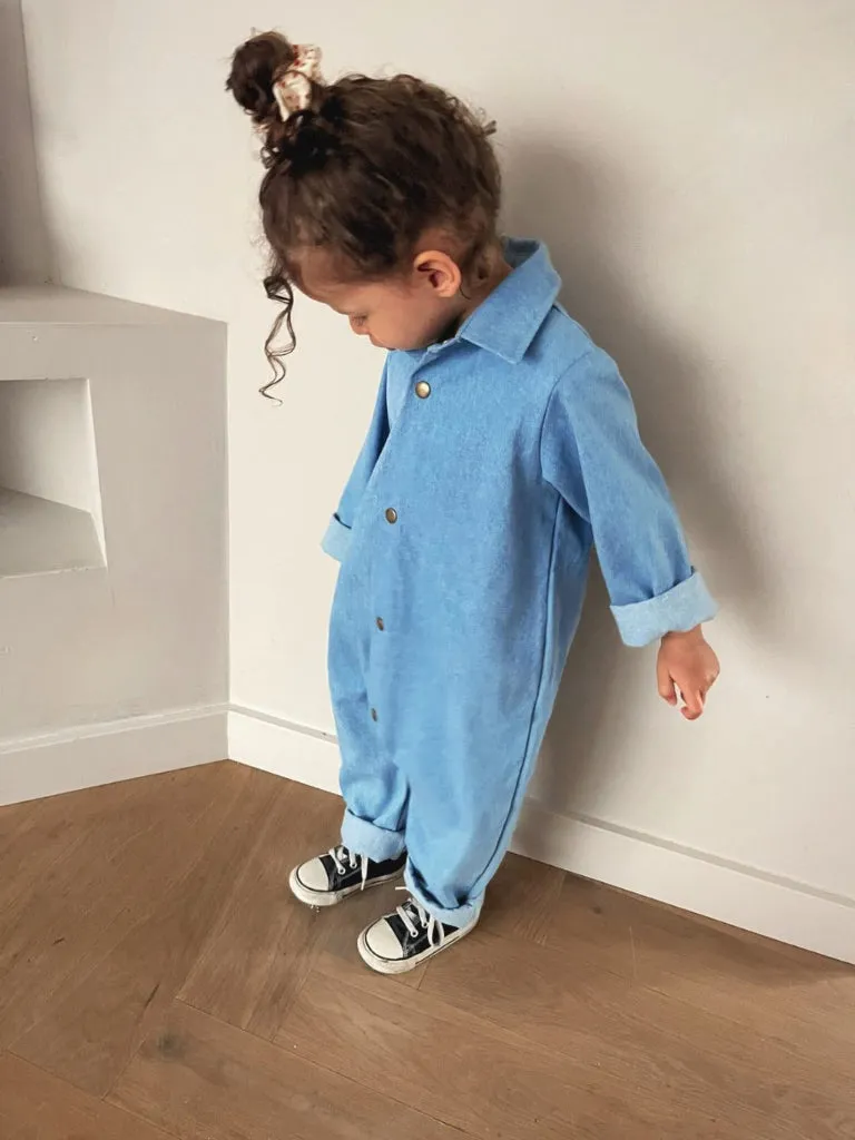 Louloúdi Cloudy jumpsuit denim meegroei tuinbroek