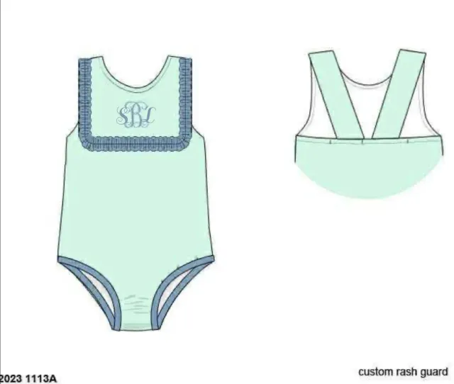Busy Bee Smocks Icy Mint zwempak 2T rashguard SBL