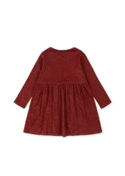 Konges Sløjd Roli jurk Red Dahlia katoen met lurex