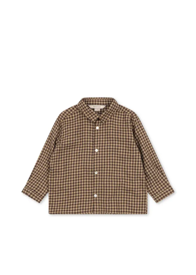 Konges Sløjd Foret overhemd chocolate check – flanel
