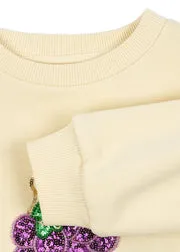 Konges Sløjd Lou sweater sea mist pailletten biokatoen