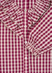 Konges Sløjd Kim shirt sangria butter check biokatoen