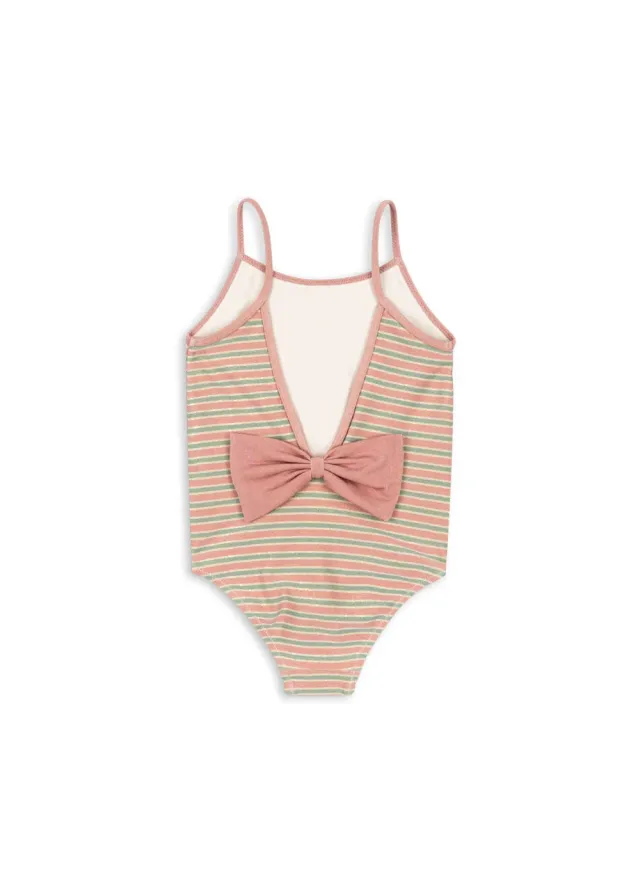 Konges Sløjd Bowwow badpak blush stripe met strik