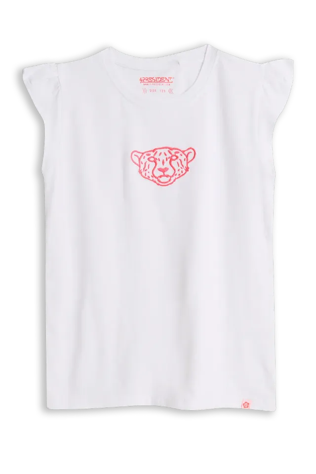 4President Hasse Top bright white katoen ruffle