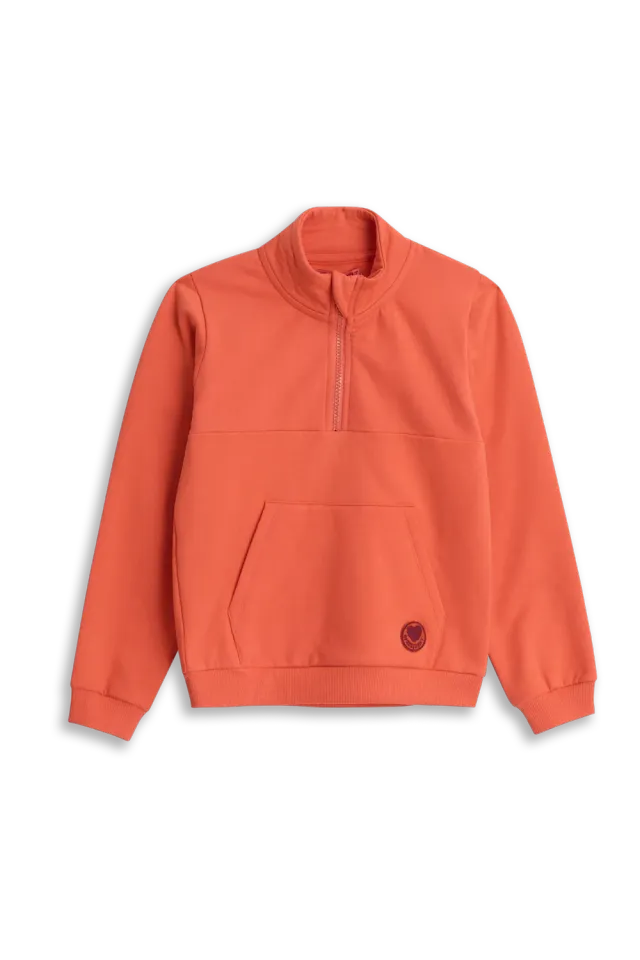 4PRESIDENT Ilse Trui poppy red met kangoeroezak