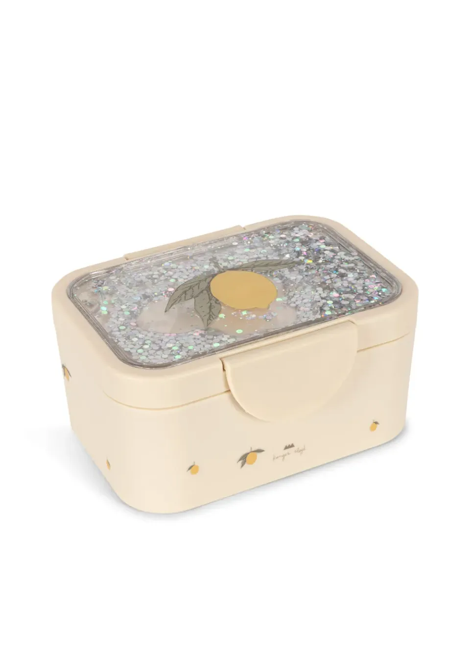 Konges Sløjd Glitter lunchbox lemon met verdeler