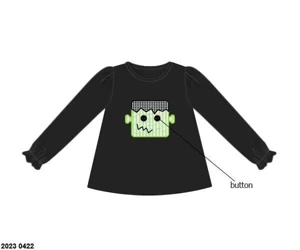 Busy Bee Smocks Halloween Frankenstein meisjesshirt maat 8