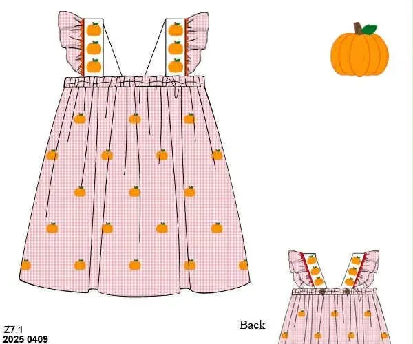 Busy Bee Smocks Hattie Pumpkins geweven jurk 2T herfst