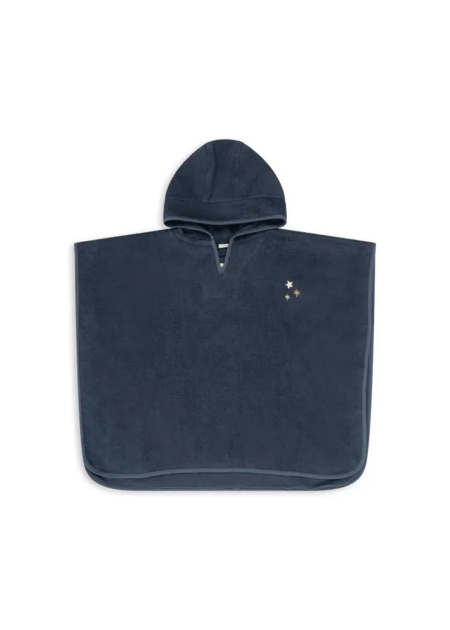 Konges Sløjd Blue Nights poncho badstof biokatoen