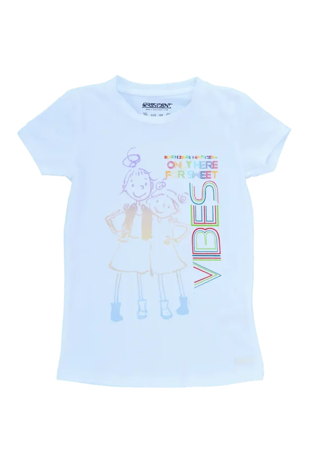 4President Janna T-shirt white katoen meisjes