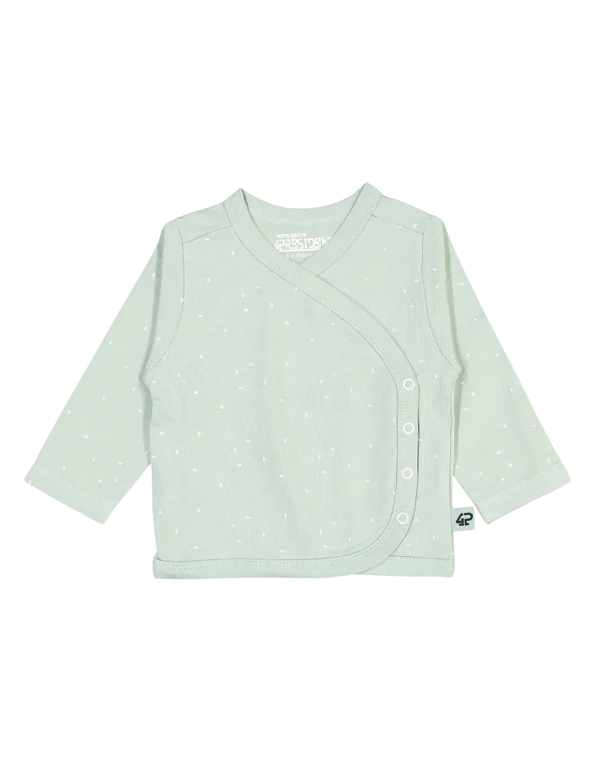 4PRESIDENT Hayden longsleeve grijs mint baby katoen