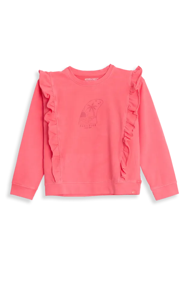 4PRESIDENT Roos sweater meisjes rood fluor katoen
