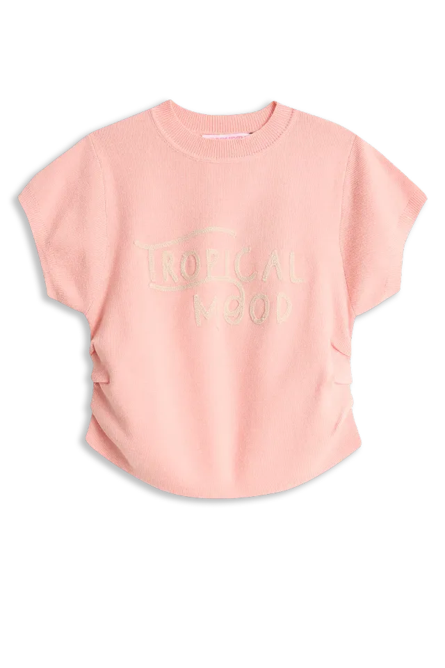 4President Rosie T-shirt meisjes fuchsia brede kraag