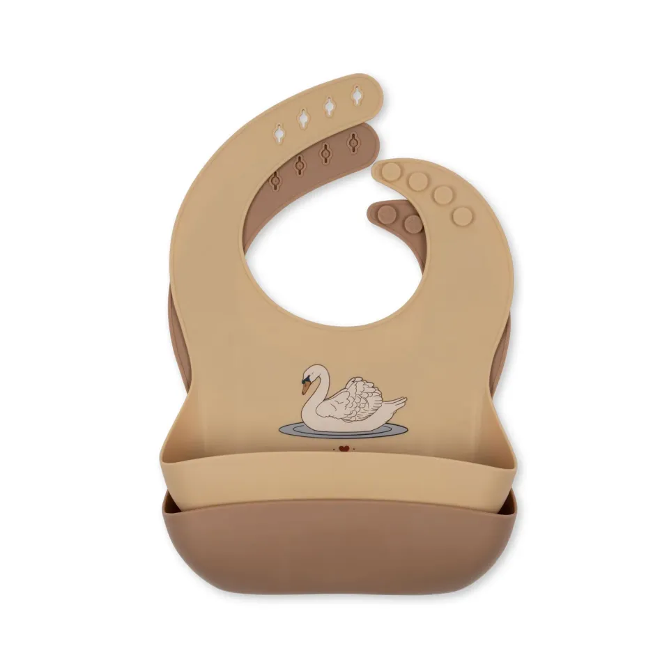 Konges Sløjd Slabbetjes Silicone 2-Pack Swan