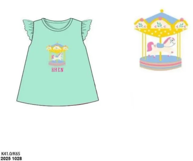 Busy Bee Smocks Critter Collection RHEN shirt meisjes 4T geborduurd