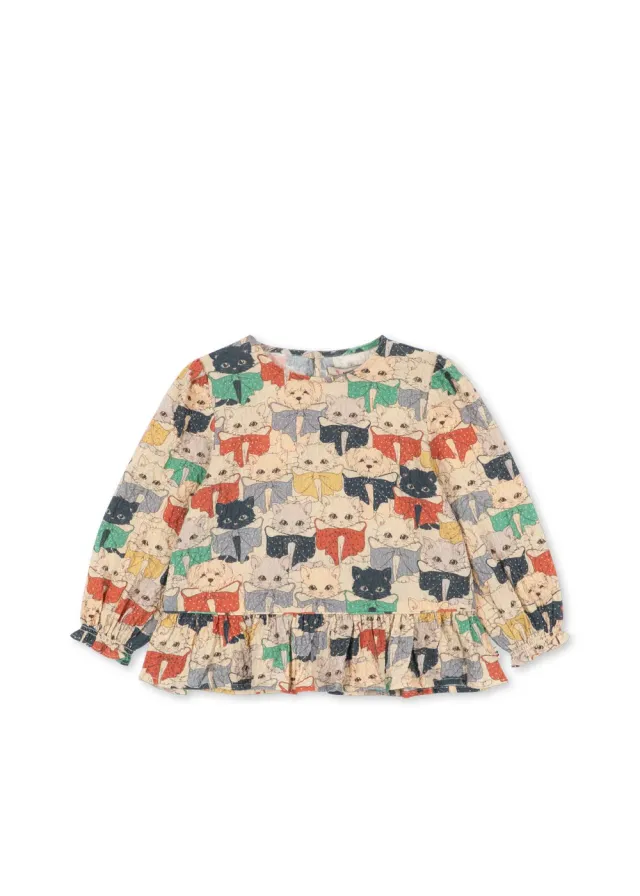 Konges Sløjd Elin blouse cats dogs biokatoen