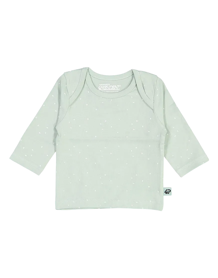 4President Quinn longsleeve Grey Mint AOP baby katoen