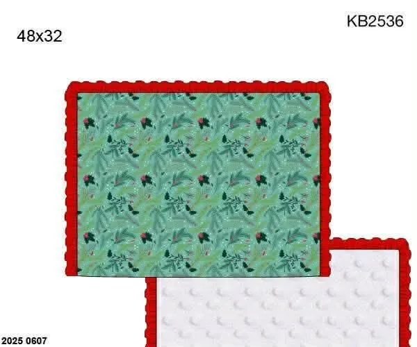 Busy Bee Smocks Mistletoe minky ruffle deken kerst 122x122