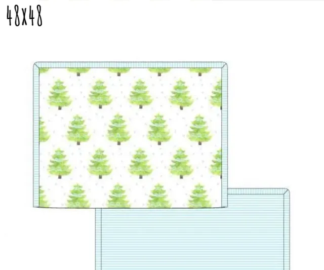 Busy Bee Smocks Watercolor Trees Blue Stripe Blanket OS blauw