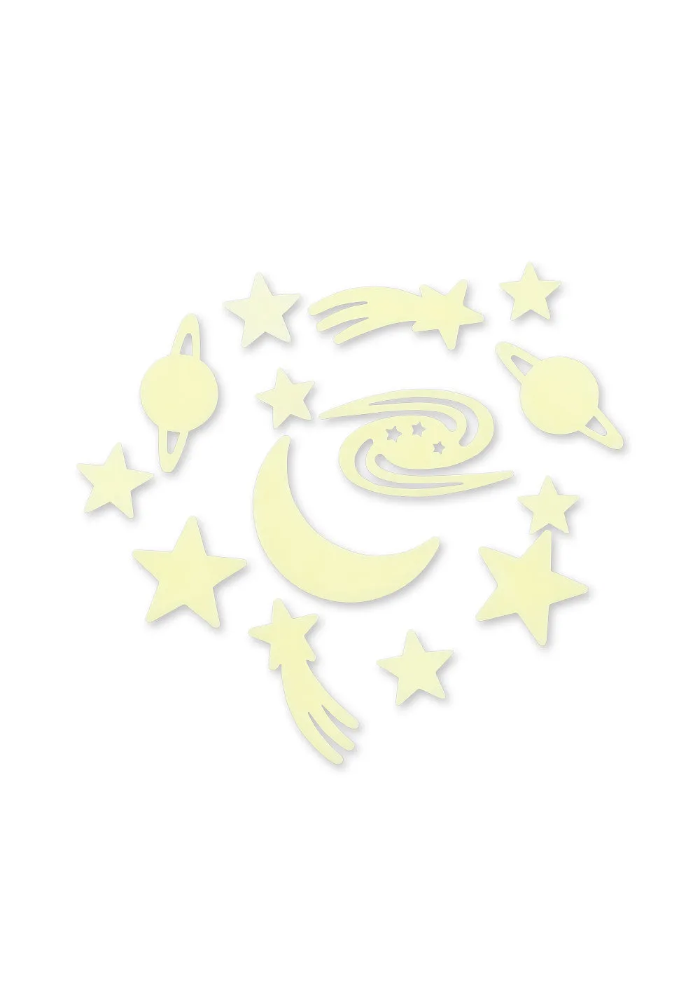 Konges Sløjd glow-in-the-dark muurstickers multi 14 stuks