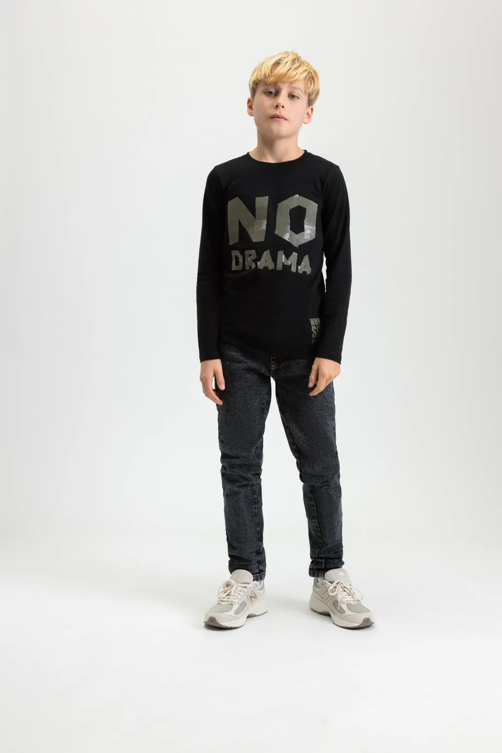 4PRESIDENT Golden Black longsleeve zwart katoen