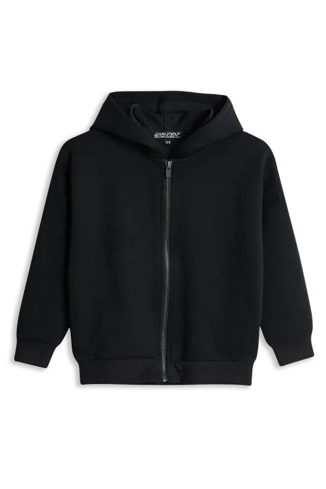 4PRESIDENT Mia Black hoodie met rits meisjes