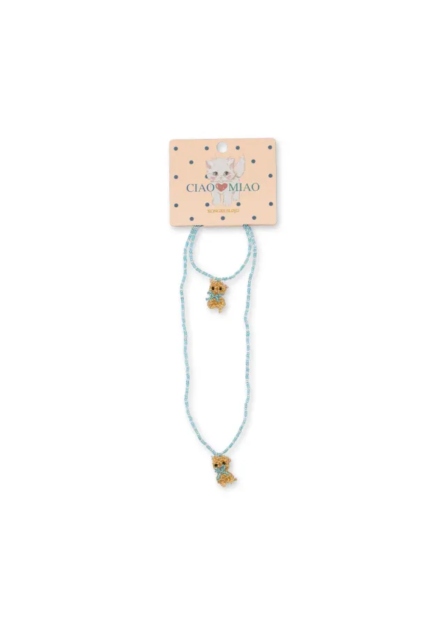 Konges Sløjd Kitty ketting en armband set kitty glaskralen