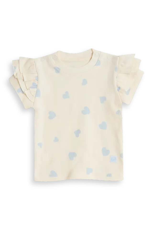 4PRESIDENT Milou Gardenia shirt baby hartjes katoen