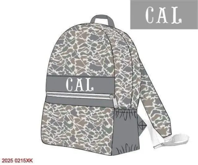 Busy Bee Smocks Causey Camo rugzak OS met naam CAL