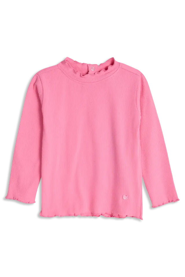 4PRESIDENT Bregje Pink longsleeve meisjes ribstof