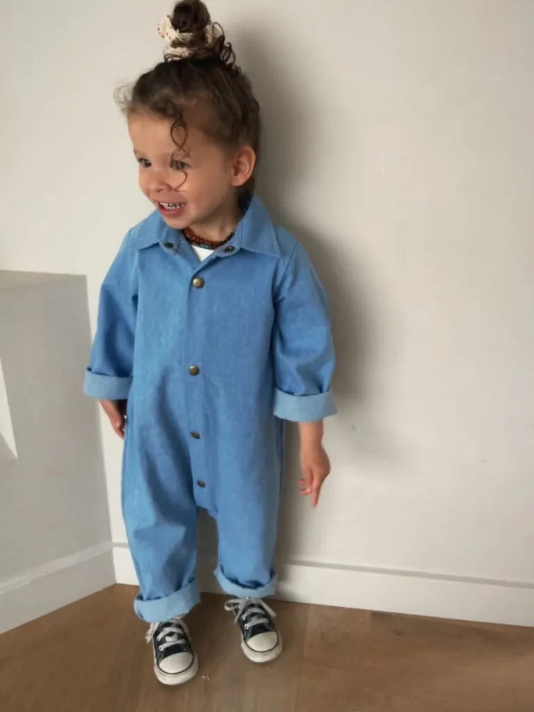 Louloúdi Cloudy jumpsuit denim meegroei tuinbroek