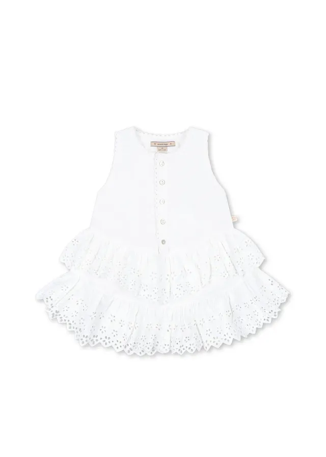 Konges Sløjd Evelina Jurk Bright White Biokatoen GOTS
