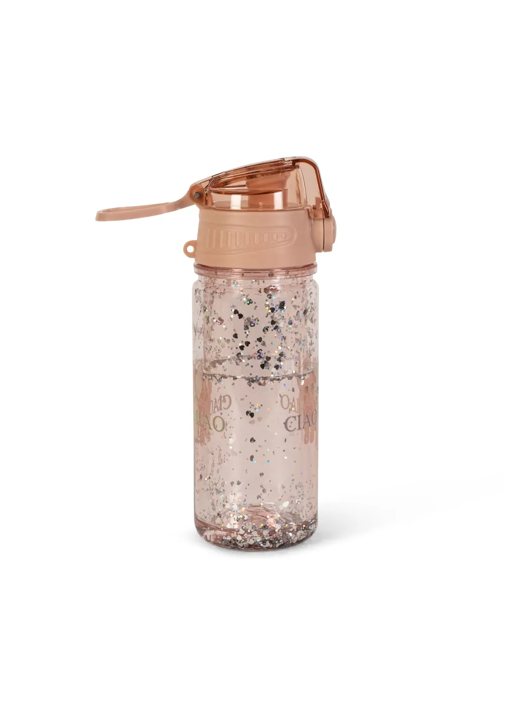Konges Sløjd Glitter drinkfles ciao miao met rietje