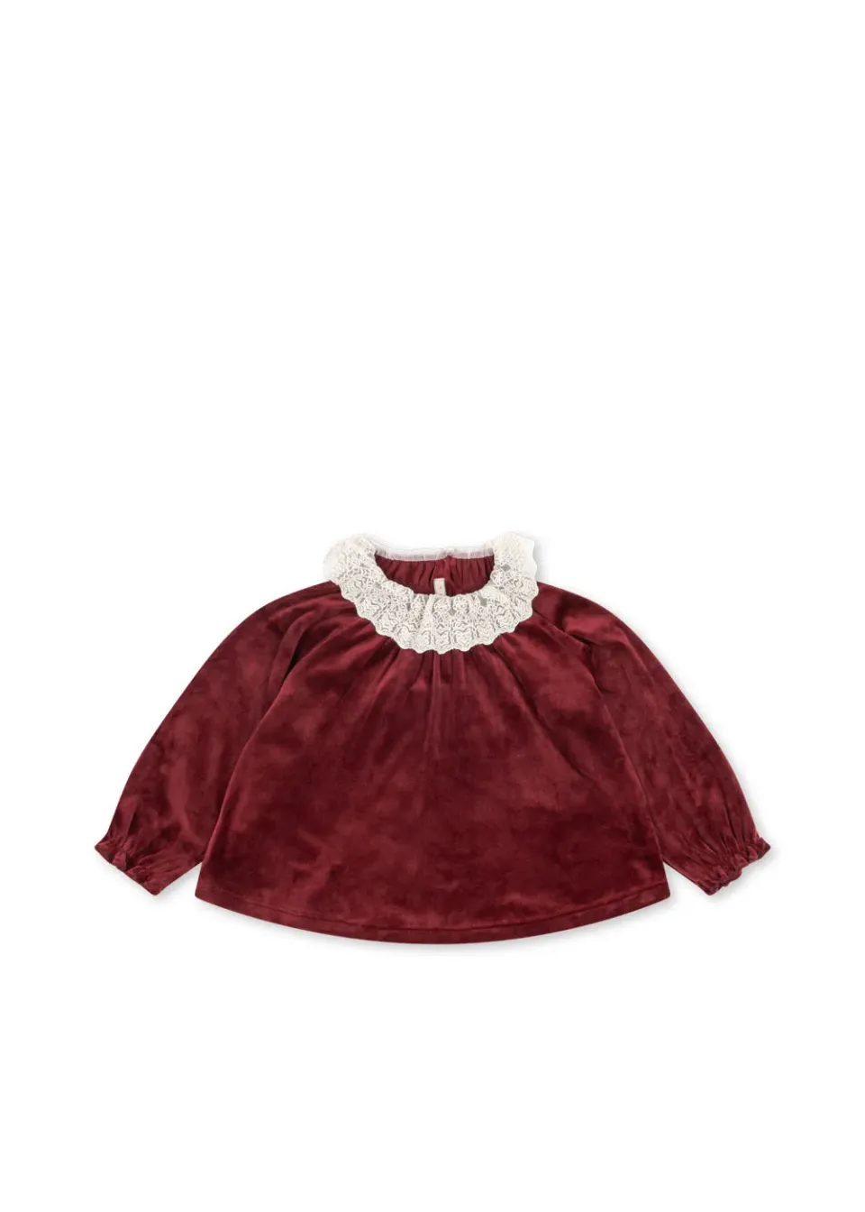 Konges Sløjd Venola blouse red dahlia velours kanten kraag