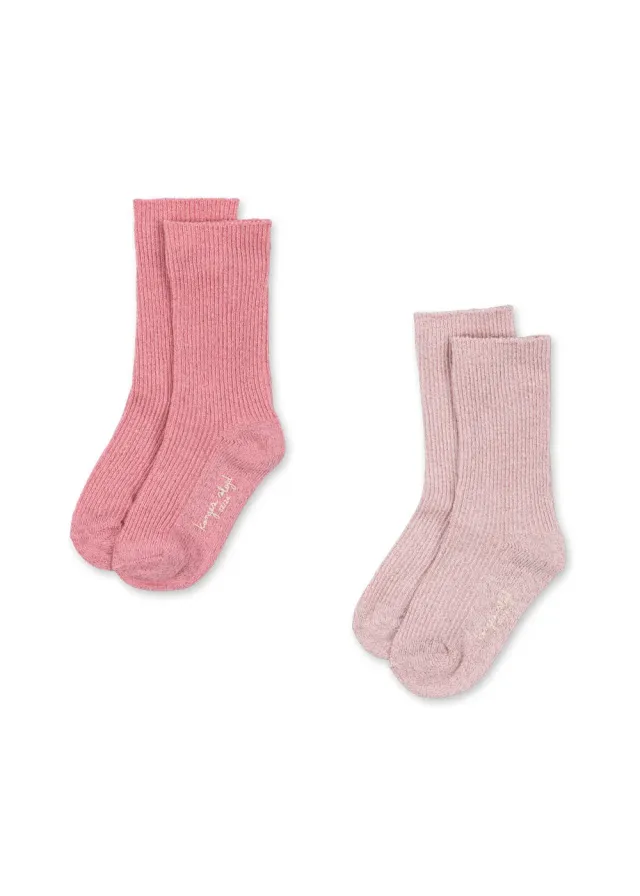 Konges Sløjd glitter sokken rose mix 2-pack rib