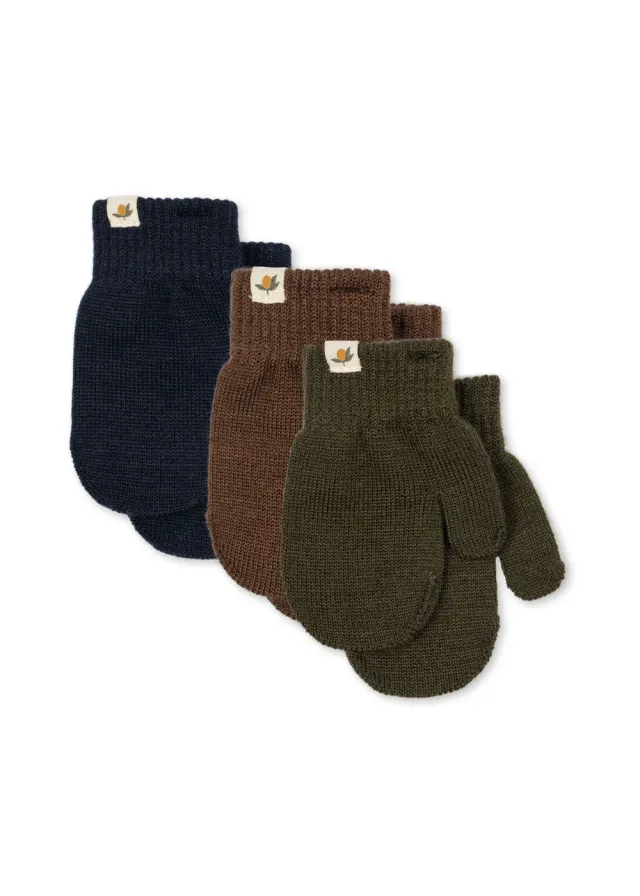 Konges Sløjd Filla wanten forest mix 3-pack wolmix