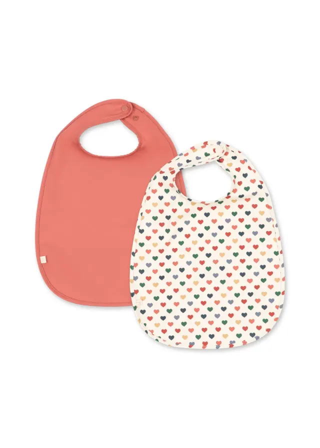 Konges Sløjd Coeur Slabbetjes 2-pack Faded Rose Waterafstotend