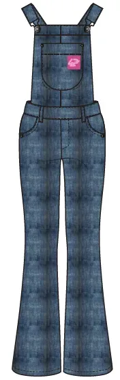 4PRESIDENT Halina Mid Blue tuinbroek meisjes denim