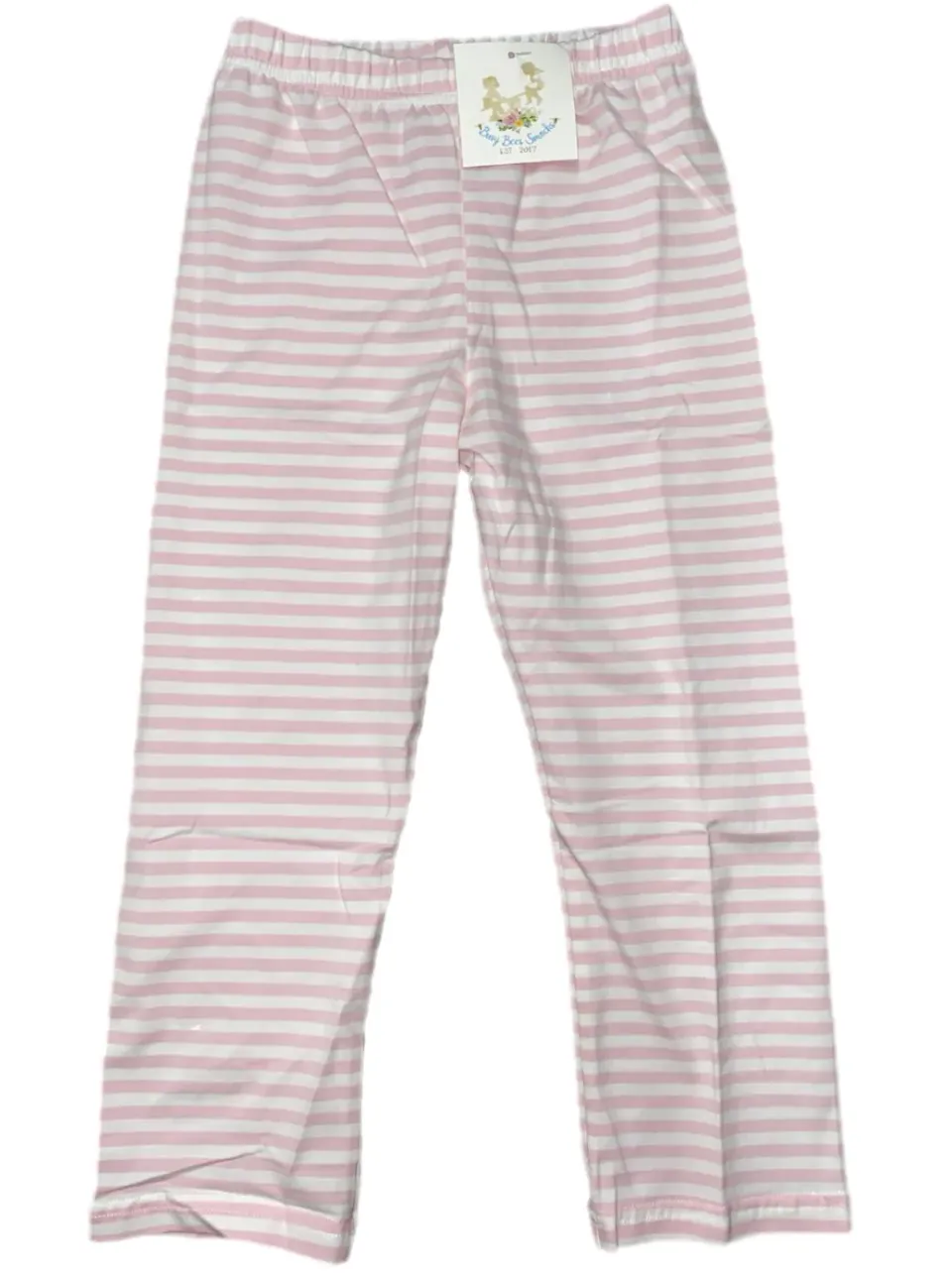 Busy Bee Smocks Pink Stripe knit broek 6M streep