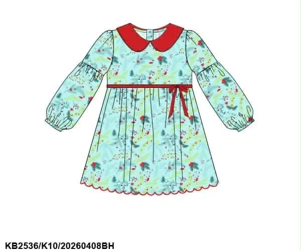 Busy Bee Smocks Mistletoe meisjesjurk 2T kerst
