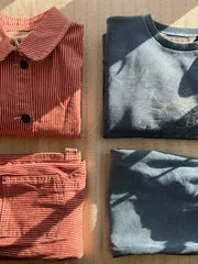 Konges Sløjd Luc Overshirt overhemdjasje milk rouge stripe biokatoen