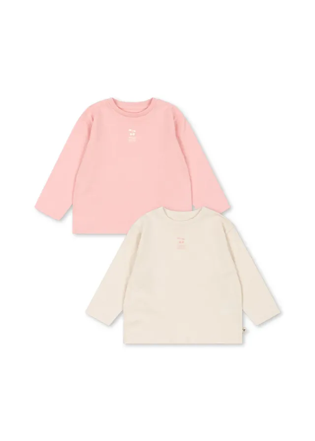 Konges Sløjd Lin longsleeves pink dolphin 2-pack biokatoen