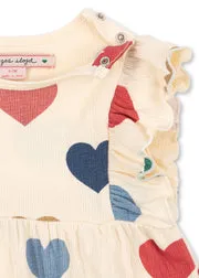 Konges Sløjd Chleo Ruche romper bon coeur coloré bio