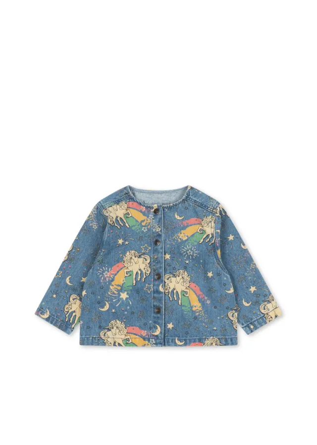 Konges Sløjd Magot jas born to sparkle eenhoorn denim