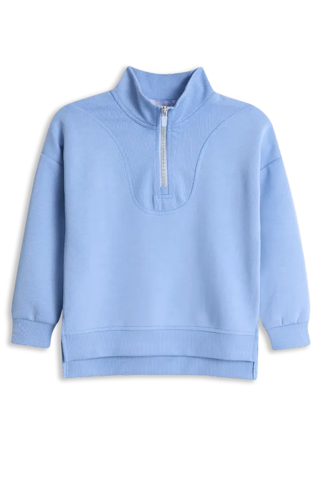 4President Maud sweater lichtblauw modal met rits