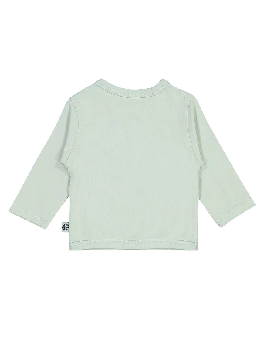 4President Hayden longsleeve baby grey mint katoen