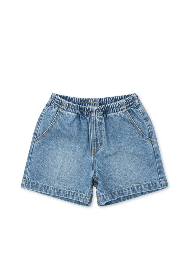 Konges Sløjd Magot korte broek denim blue biokatoen